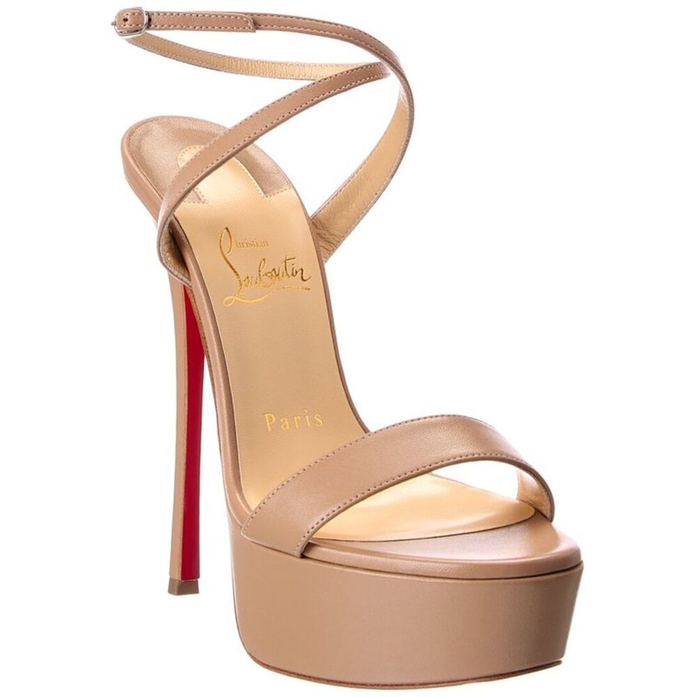 Christian Louboutin Loubi Queen Alta 150 Leather Platform Sandal, Pink